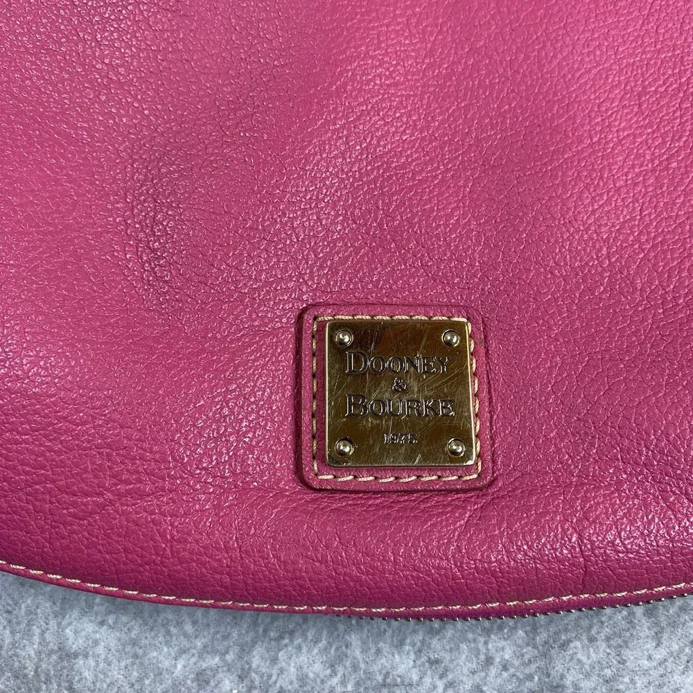 Dooney & Bourke Y2K Pink Leather Expandable Hobo Shoulder Bag Purse Crescent